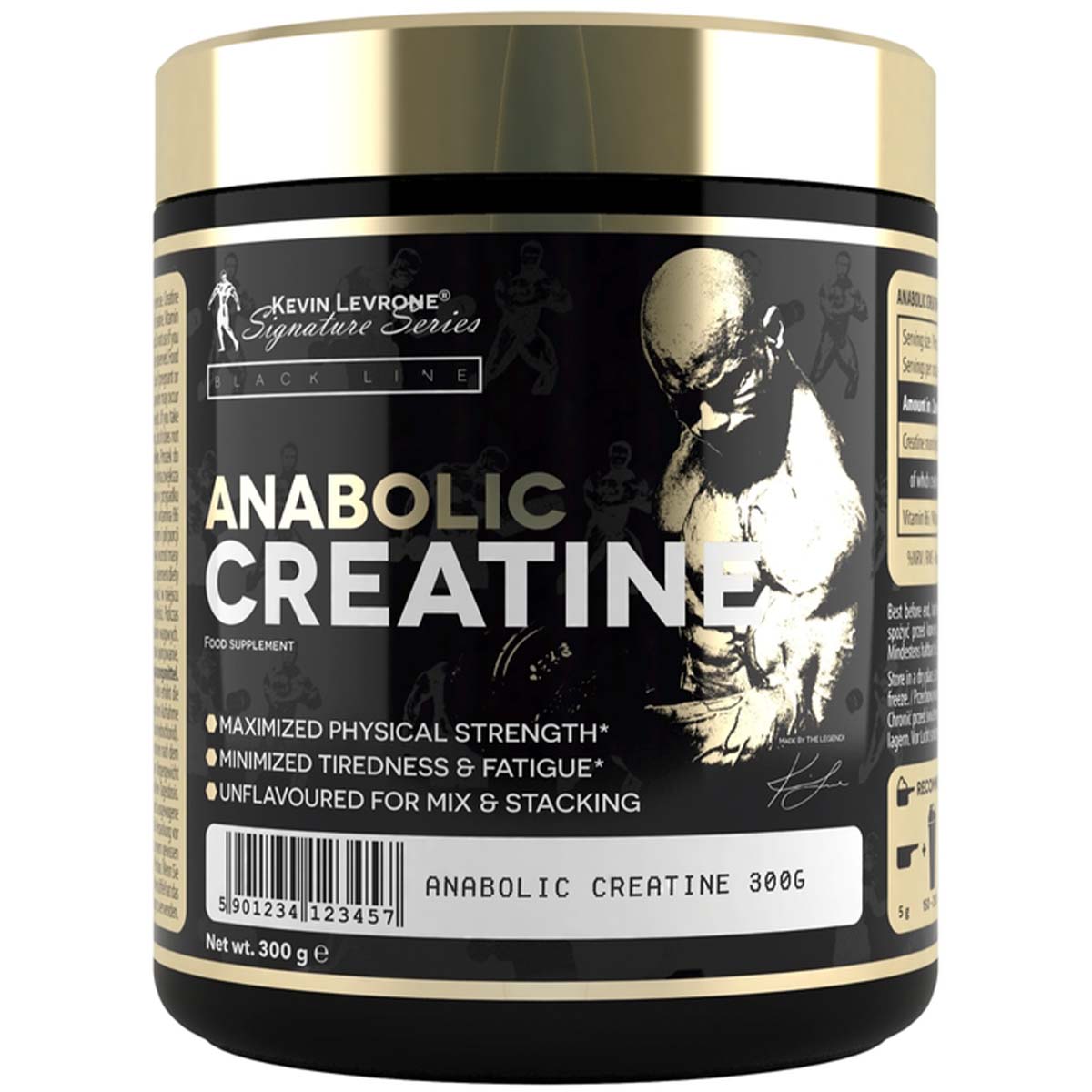 Kevin Levrone Anabolic Creatine, Unflavored, 300 G, Maximized Physical Strength | 93620QBWC Levrone Black | 93620QBWC